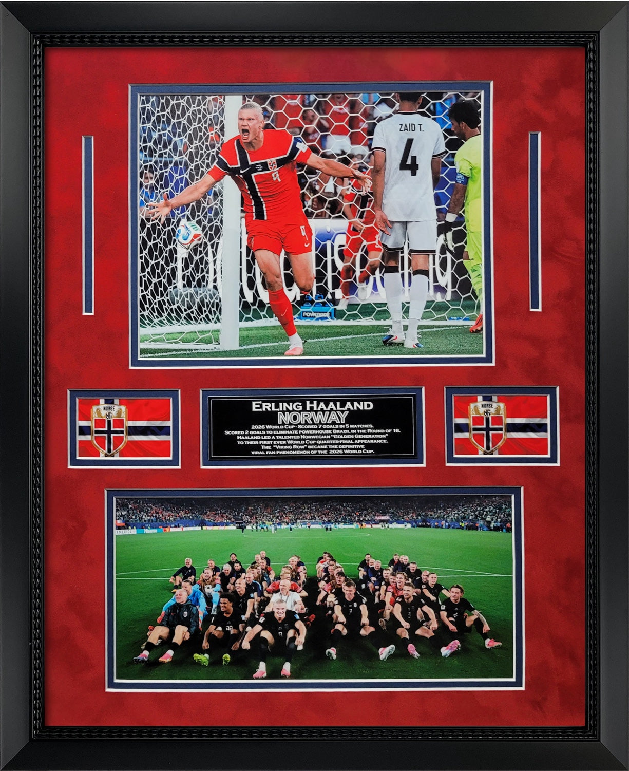 Erling Haaland Photograph Collage - Norway National Team - Framed 18x22