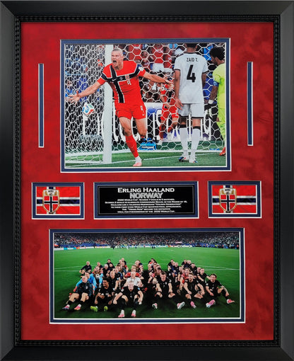 Erling Haaland Photograph Collage - Norway National Team - Framed 18x22