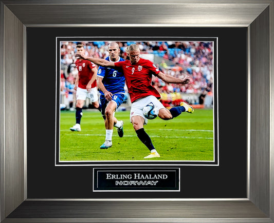 Erling Haaland Photograph - Norway National Team - Framed 13x16