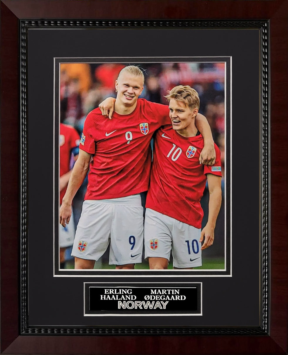 Erling Haaland, Martin Odegaard Photograph - Norway National Team - Framed 13x16