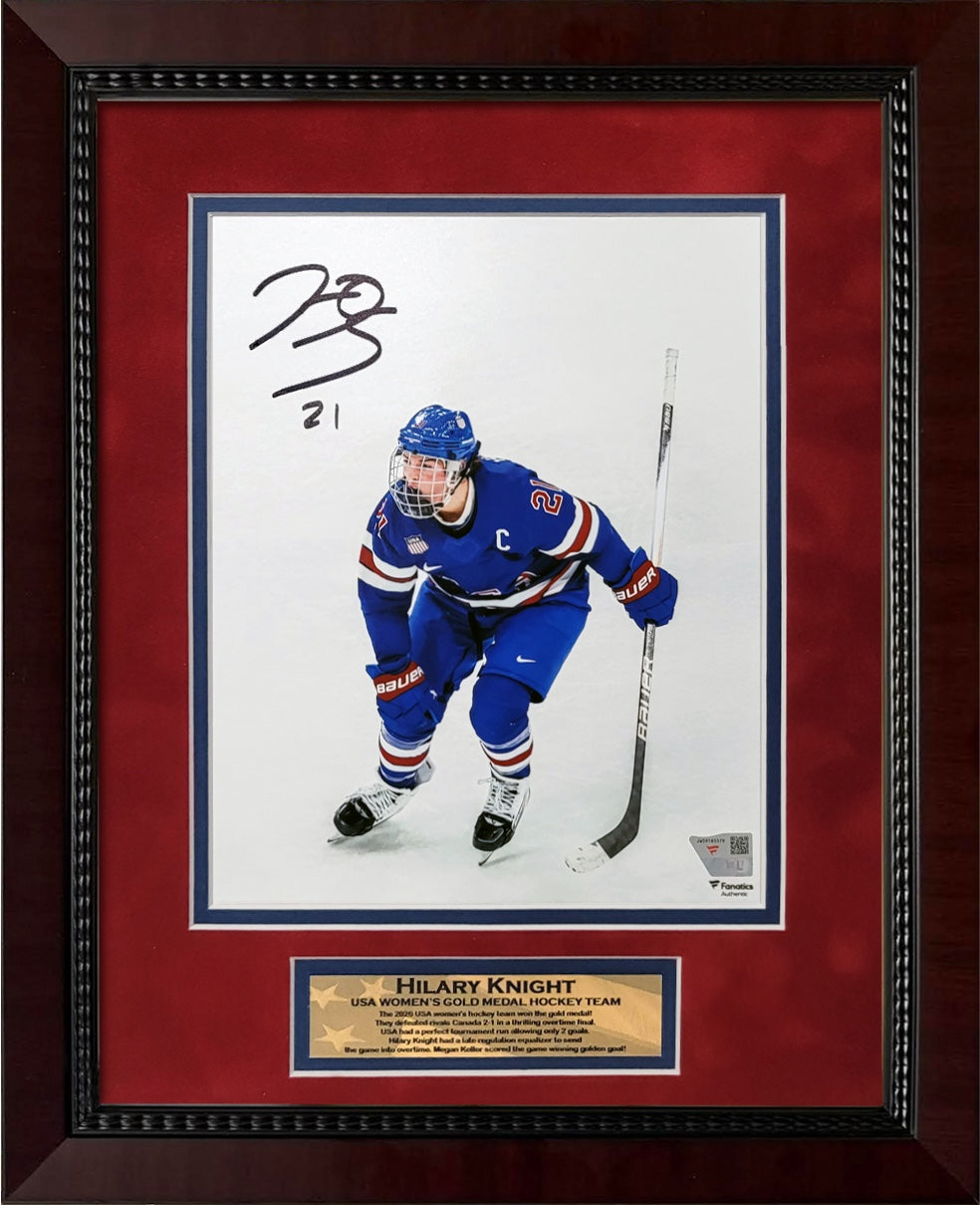 Hilary Knight Autograph 8x10 Photo - Celebrate - Team USA - Framed 13x16 - Fanatics Authentication