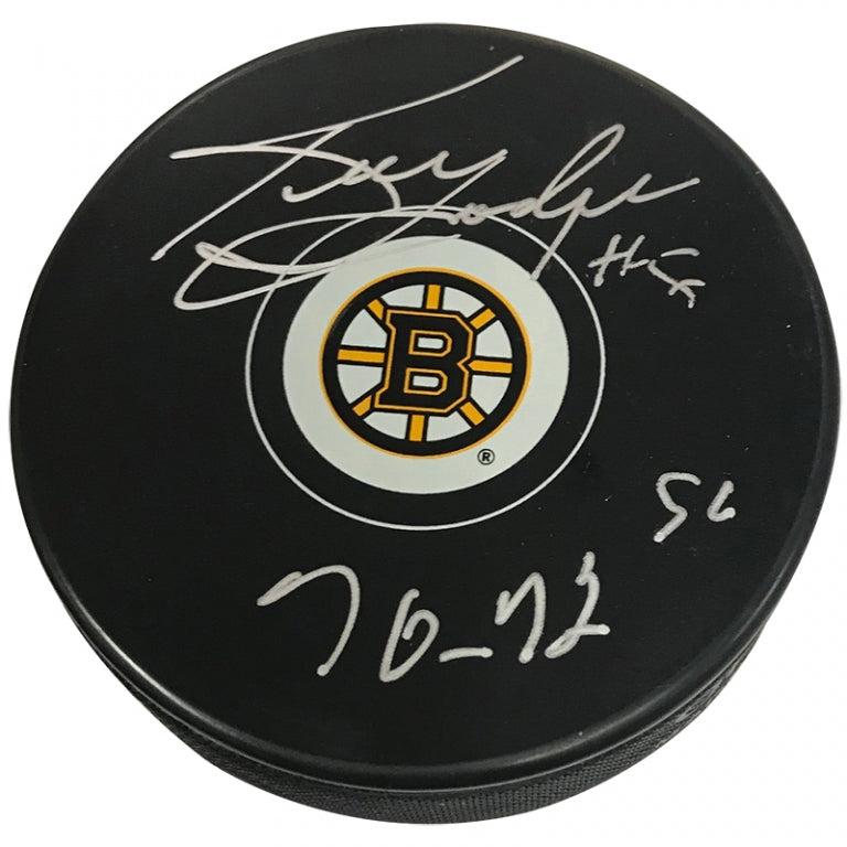 Ken Hodge Autograph Puck Bruins Spoke B
