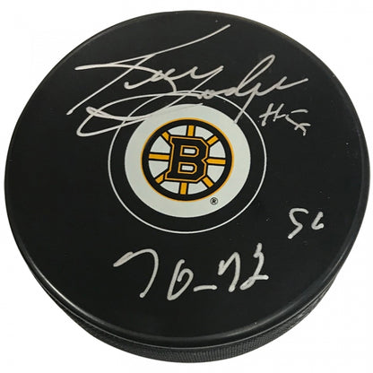 Ken Hodge Autograph Puck Bruins Spoke B