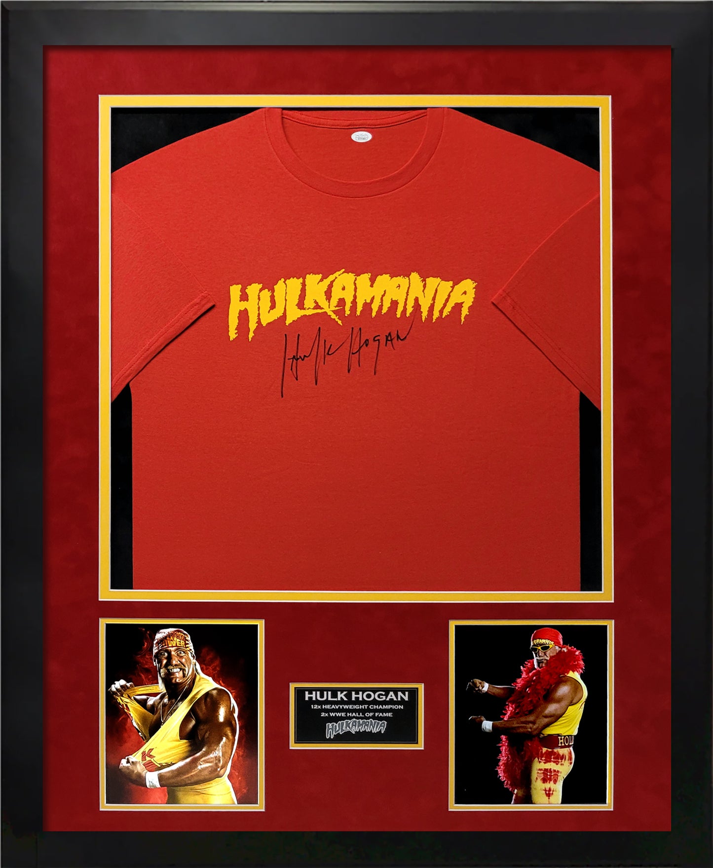 Hulk Hogan Autograph Hulkamania T-Shirt - Framed 35x47 - JSA Authentication
