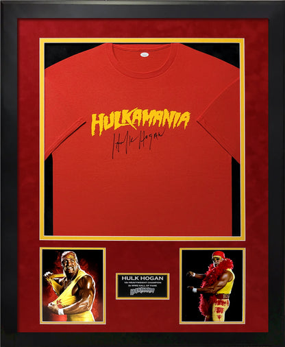 Hulk Hogan Autograph Hulkamania T-Shirt - Framed 35x47 - JSA Authentication