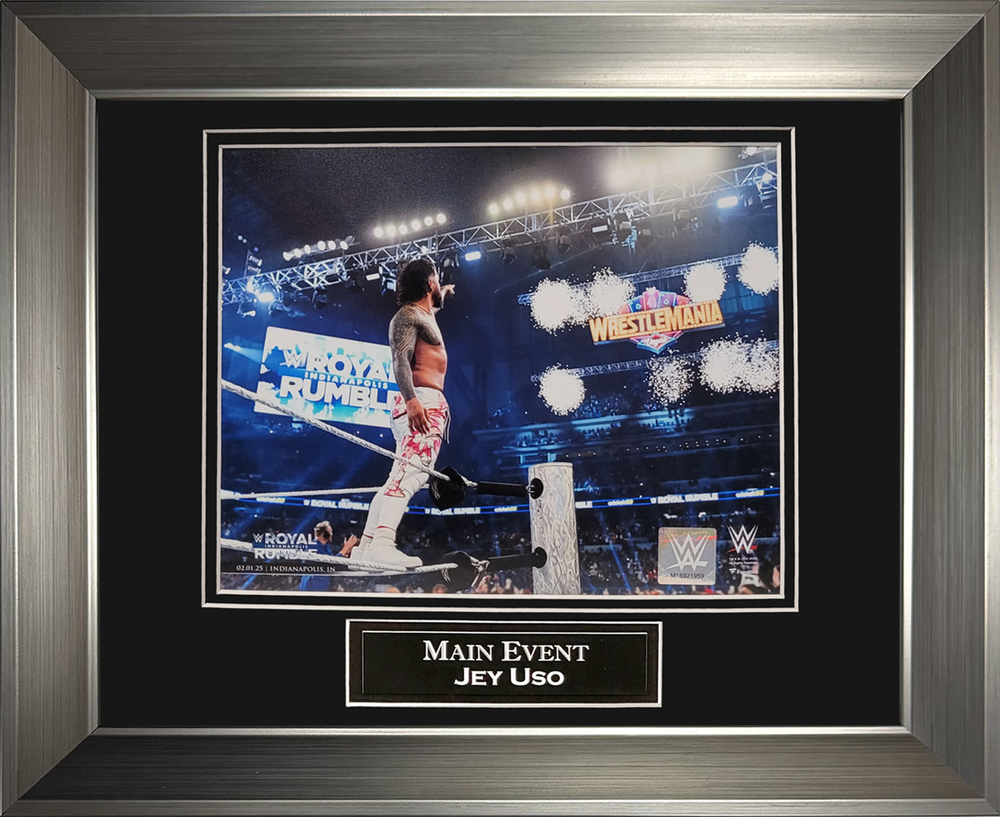 Jey Uso Photograph - 2025 Royal Rumble - Framed 13x16