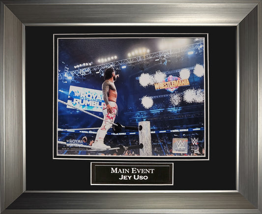 Jey Uso Photograph - 2025 Royal Rumble - Framed 13x16