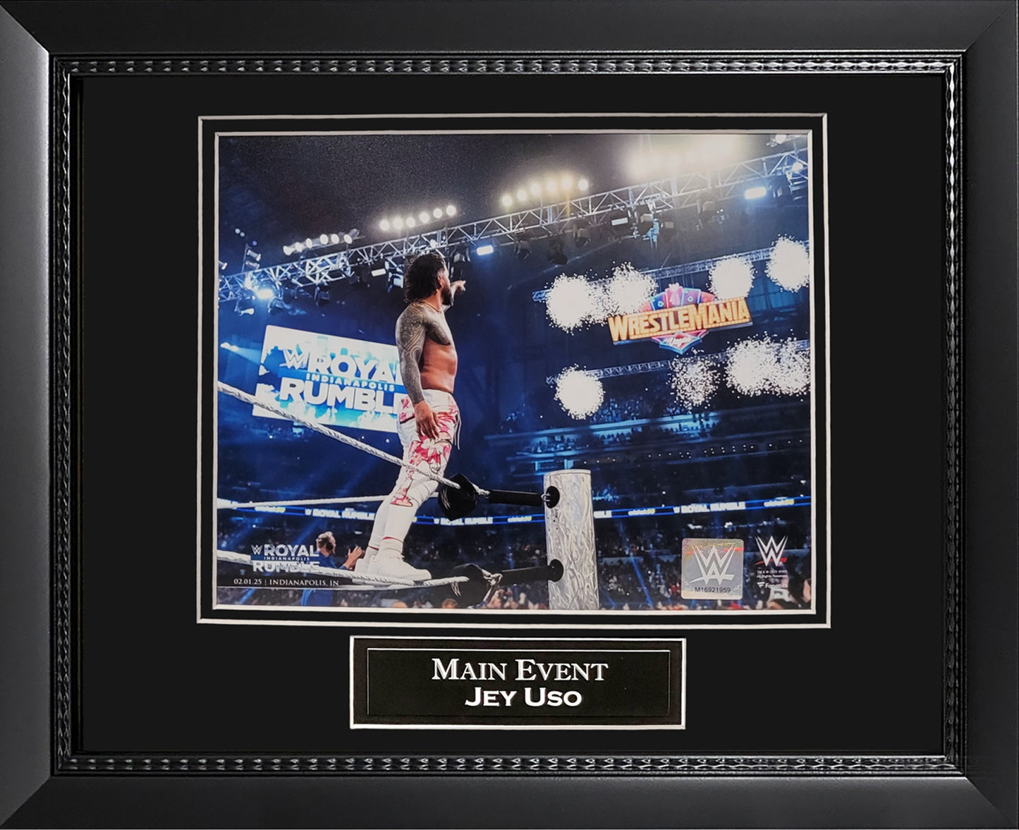 Jey Uso Photograph - 2025 Royal Rumble - Framed 13x16