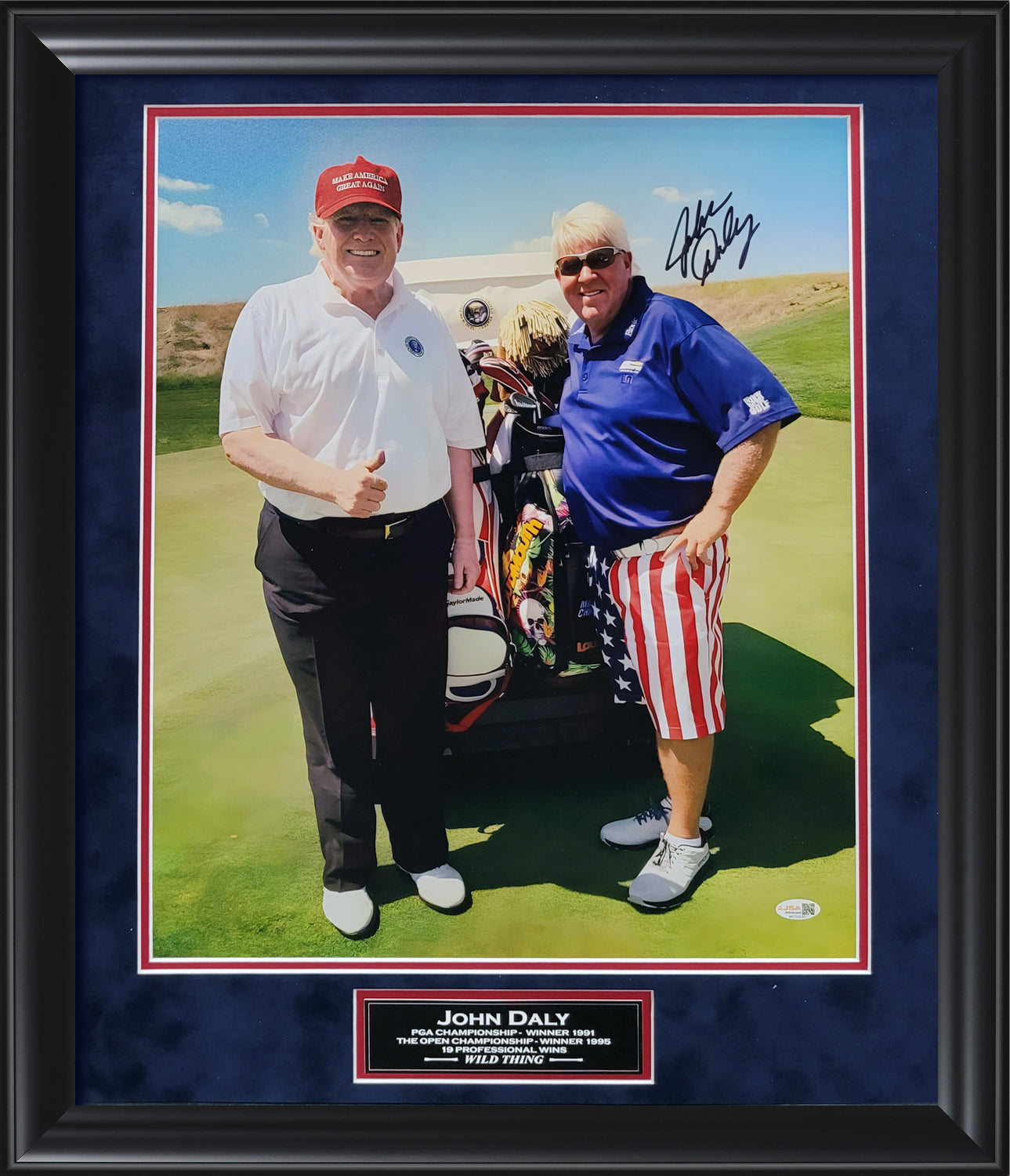 John Daly Autograph 16x20 Photo - Golf With The President - Framed 23x27 - JSA Authentication