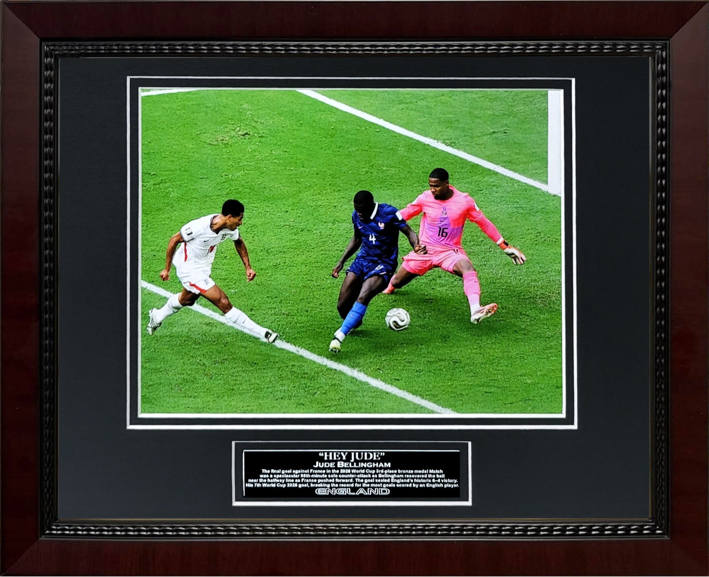Jude Bellingham Photograph - Winning Goal - England National Team - Framed 13x16