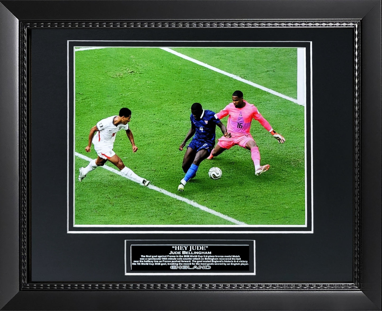 Jude Bellingham Photograph - Winning Goal - England National Team - Framed 13x16