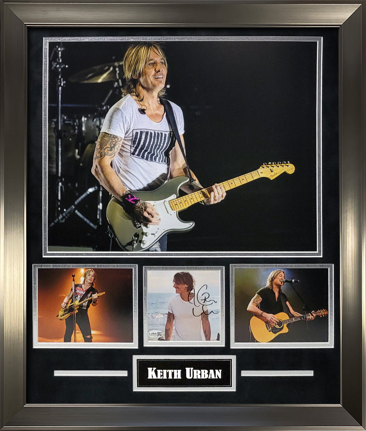 Keith Urban Autograph CD Album Cover - Insert Collage - Framed 23x27 - JSA Authentication