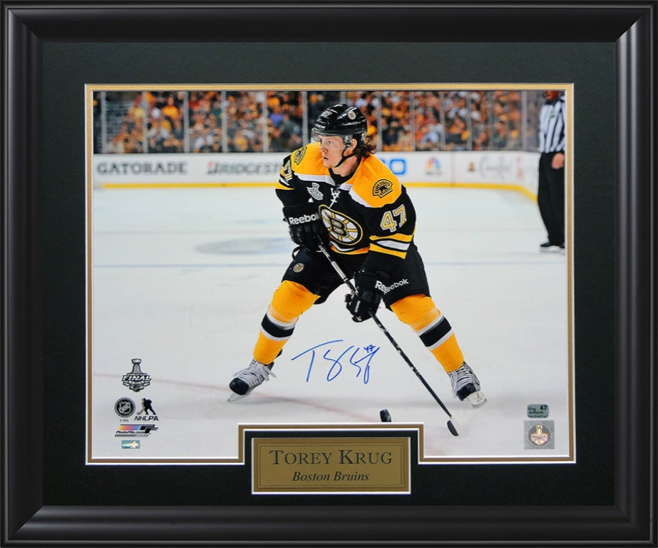 Torey Krug Autograph Photo Skate 23x27 New England Picture Authentication