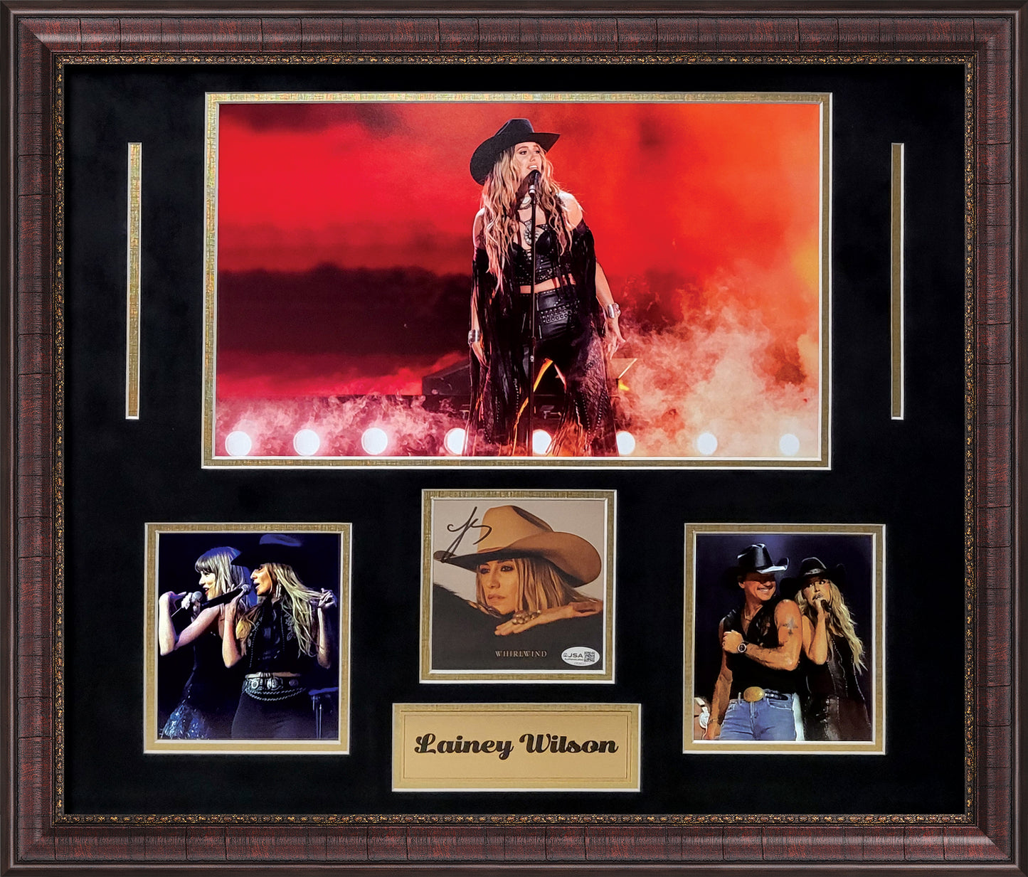 Lainey Wilson Autograph CD Album Cover - Insert Collage - Framed 23x27 - JSA Authentication