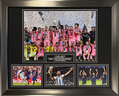 Lionel Messi Photograph - Inter Miami Collage - Framed 18x22