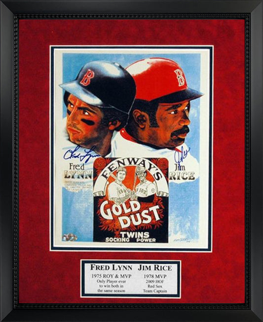 Fred Lynn Jim Rice Double Autograph Photo Gold Dust Twins 16x20