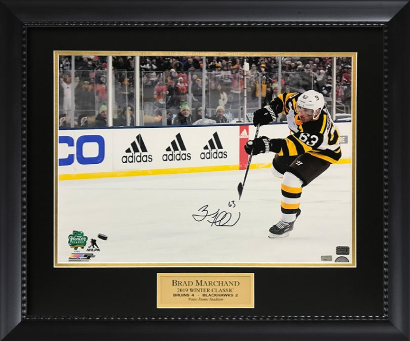 Brad Marchand Autograph Photo Winter Classic 2019 23x27 New England Picture Authentication