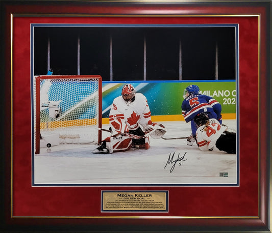 Megan Keller Autograph 16x20 Photo - Golden Goal - Team USA - Framed 23x27 - New England Picture Authentication