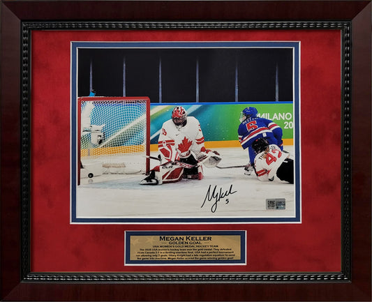 Megan Keller Autograph 8x10 Photo - Golden Goal - Team USA - Framed 13x16 - New England Picture Authentication