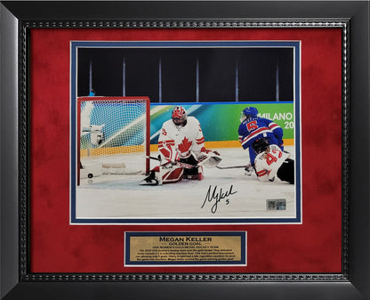 Megan Keller Autograph 8x10 Photo - Golden Goal - Team USA - Framed 13x16 - New England Picture Authentication