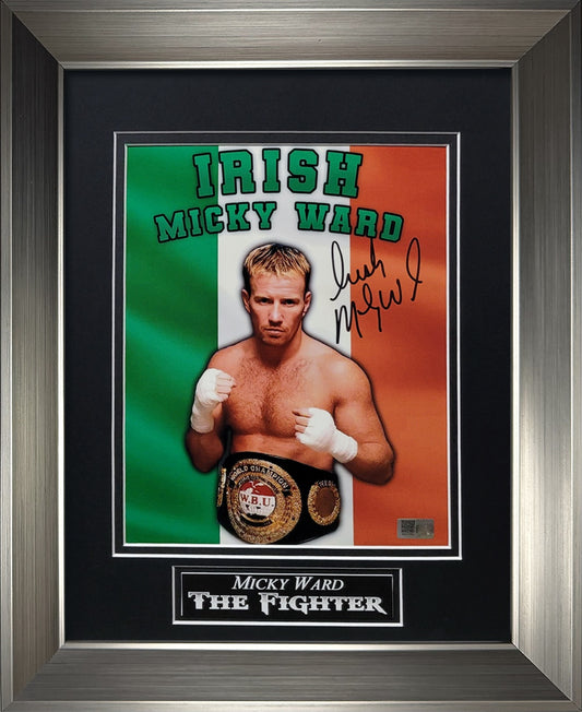 Micky Ward Autograph 8x10 Photo - Irish Micky Ward - Framed 13x16 - New England Picture Authentication