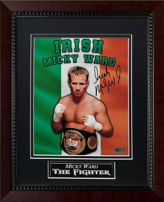 Micky Ward Autograph 8x10 Photo - Irish Micky Ward - Framed 13x16 - New England Picture Authentication