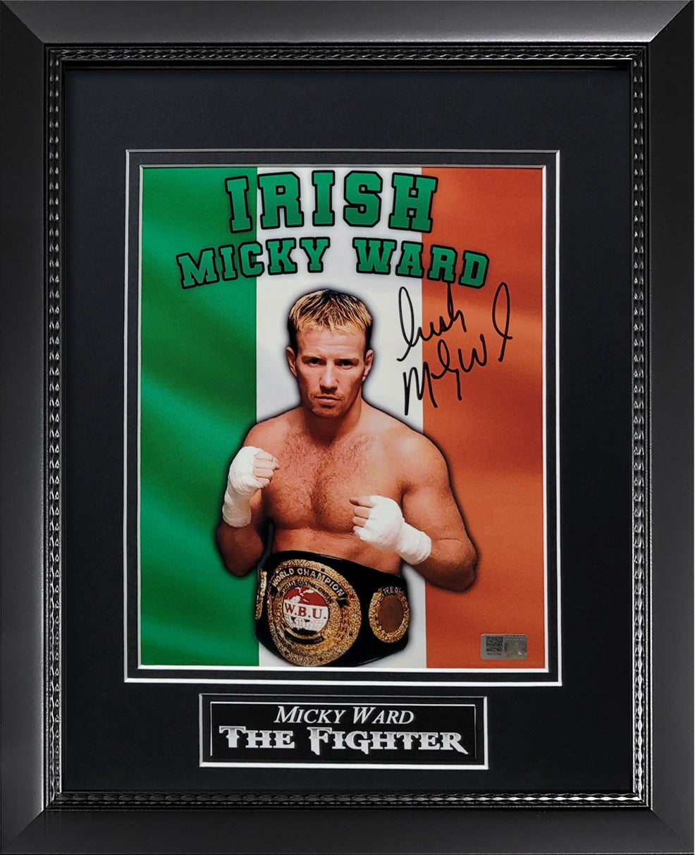 Micky Ward Autograph 8x10 Photo - Irish Micky Ward - Framed 13x16 - New England Picture Authentication