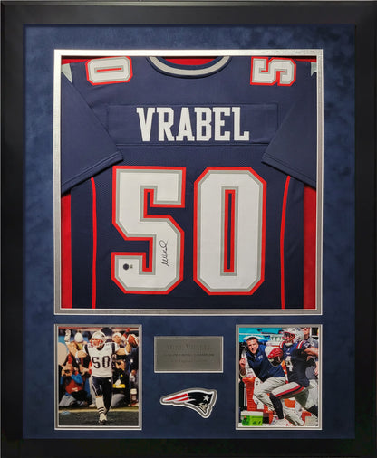 Mike Vrabel Autograph Jersey - New England Patriots - Framed 37x45 - Beckett Authentication