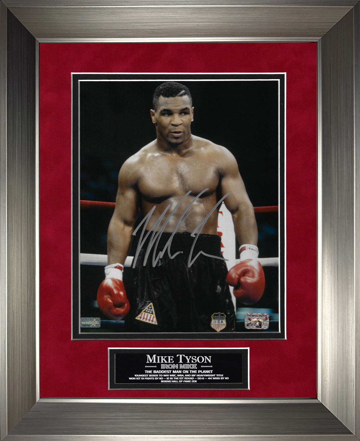 Mike Tyson Autograph Photo Standing In Ring 11x14