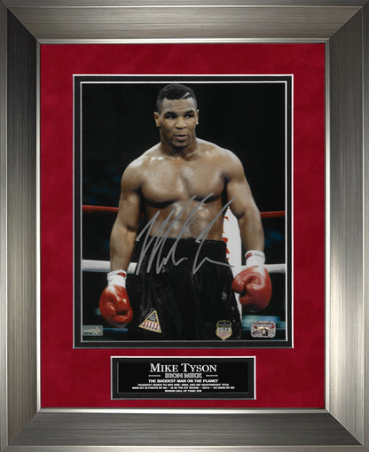 Mike Tyson Autograph Photo Standing In Ring 11x14