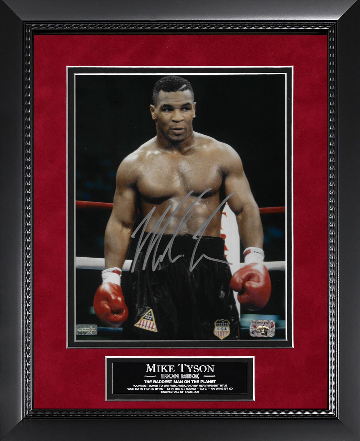Mike Tyson Autograph Photo Standing In Ring 11x14