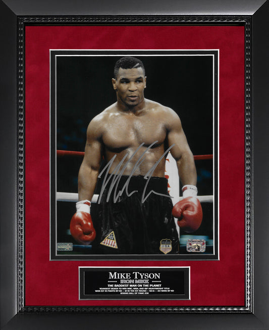 Mike Tyson Autograph Photo Standing In Ring 11x14