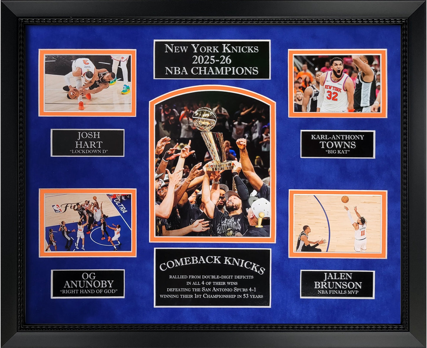 New York Knicks Collage - 2026 Comeback Champions - Framed 18x22