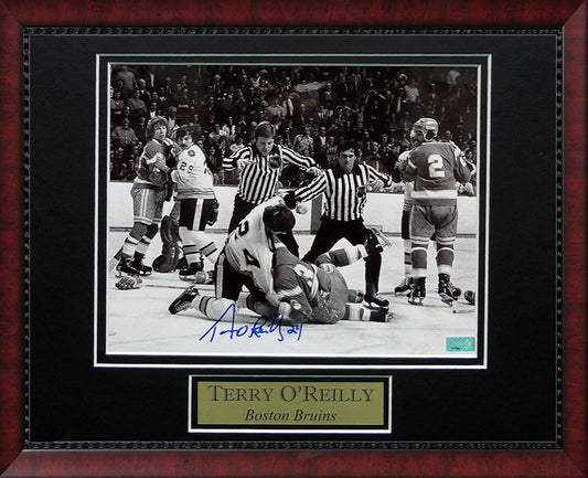 Terry O'Reilly Autograph Photo 11x14 Ice Fight