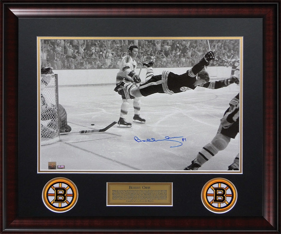 Bobby Orr Autograph Photo Stanley Cup 1970 Flying Goal 23x27 Great North Road America Authentication
