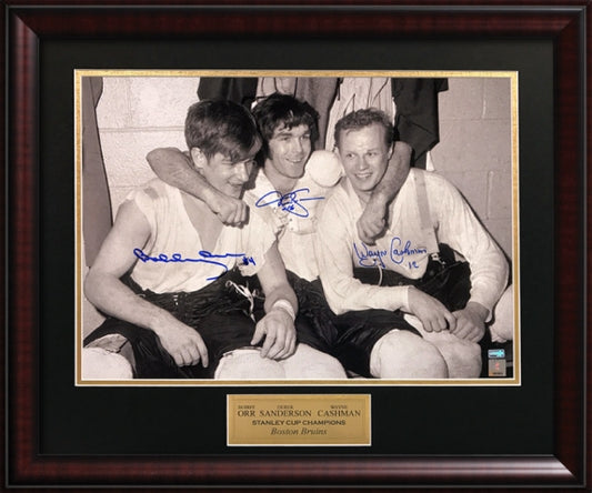Bobby Orr Derek Sanderson Wayne Cashman Triple Autograph 23x27 Great North Road America Authentication