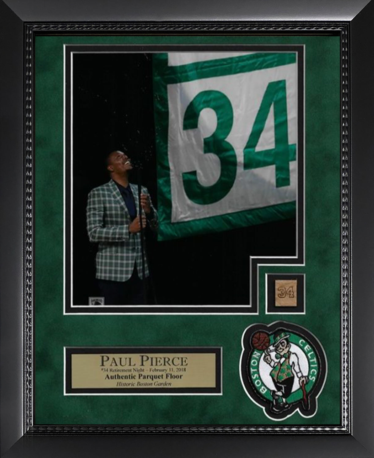 Paul Pierce Photo Retirement Night W/ Piece of Parquet 11x14