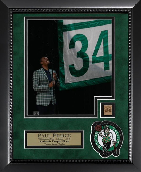 Paul Pierce Photo Retirement Night W/ Piece of Parquet 11x14