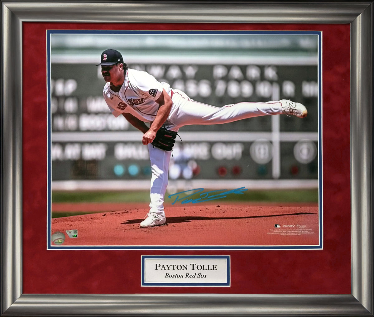 Payton Tolle Autograph 16x20 Photo - On Mound - Boston Red Sox - Framed 23x27 - Fanatics Authentication