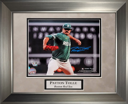 Payton Tolle Autograph 8x10 Photo - City Connect Pitch - Boston Red Sox - Framed 13x16 - Fanatics Authentication