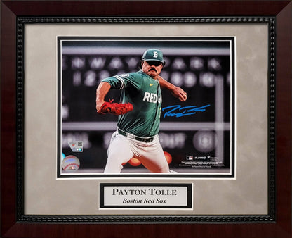 Payton Tolle Autograph 8x10 Photo - City Connect Pitch - Boston Red Sox - Framed 13x16 - Fanatics Authentication