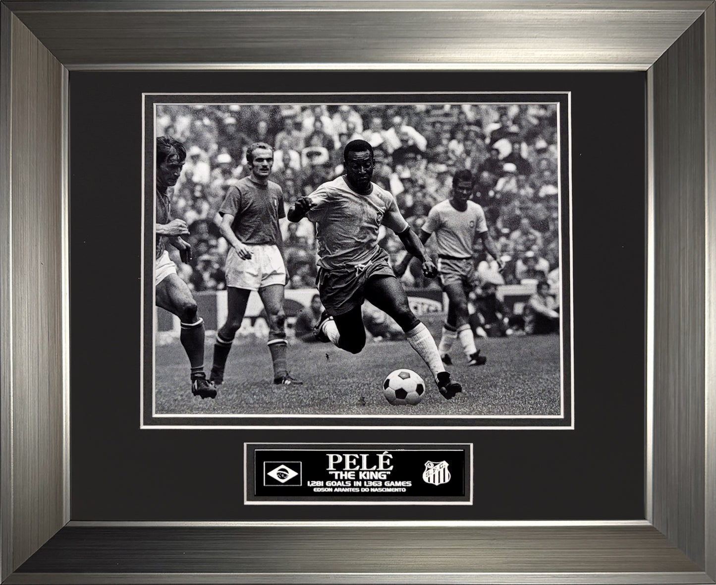 Pele Photograph - On The Field - Framed 13x16