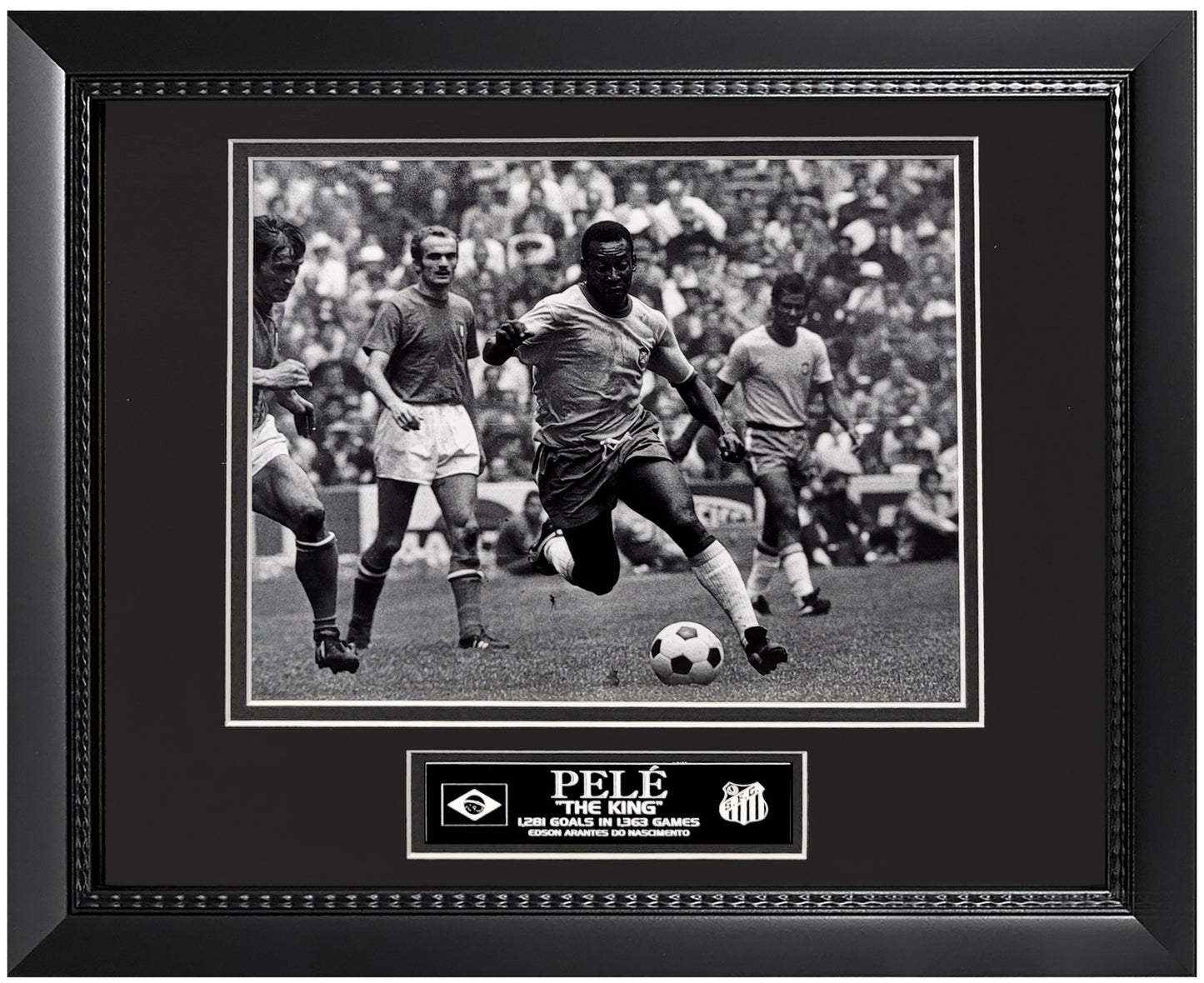 Pele Photograph - On The Field - Framed 13x16