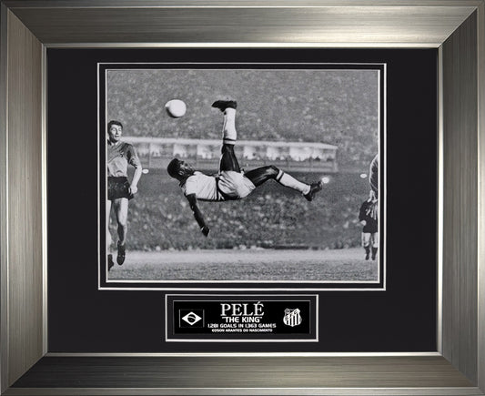 Pele Photograph - Bicycle Kick - Framed 13x16
