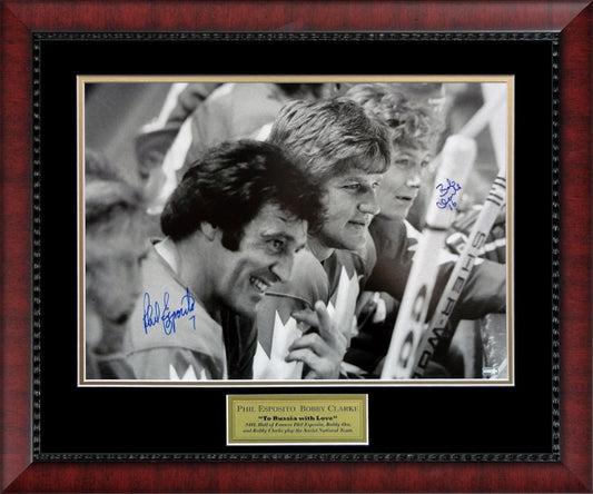 Phil Esposito Bobby Clarke Double Autograph Photo 23x27 New England Picture Authentication