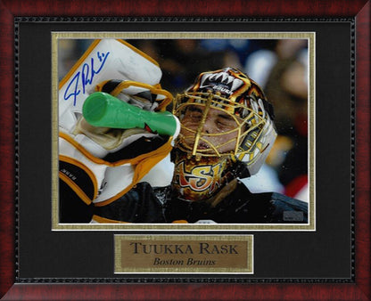 Tuukka Rask Autograph Photo Water Bottle 11x14