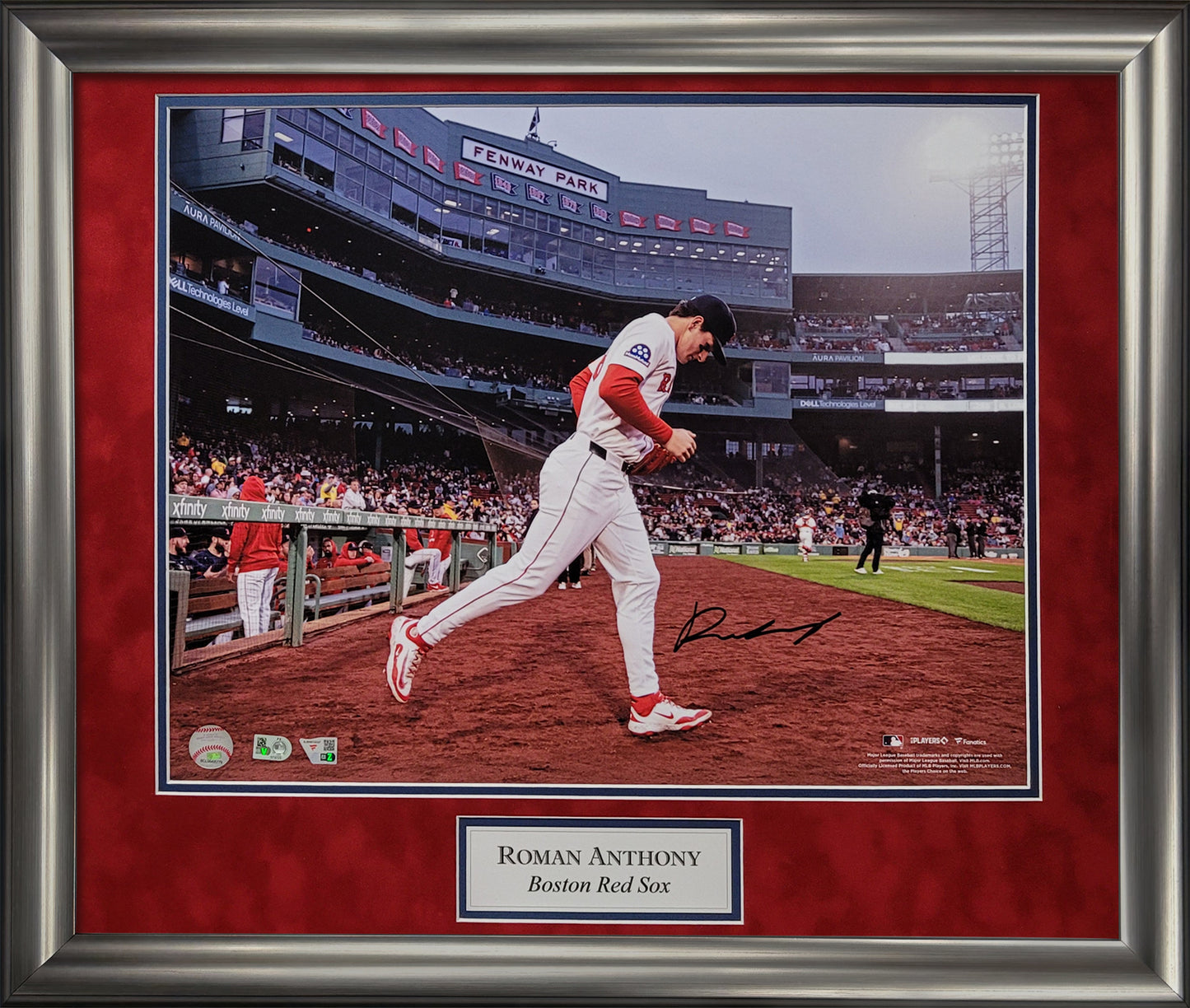 Roman Anthony Autograph 16x20 Photo - MLB Debut - Boston Red Sox - Framed 23x27 - MLB Authentication
