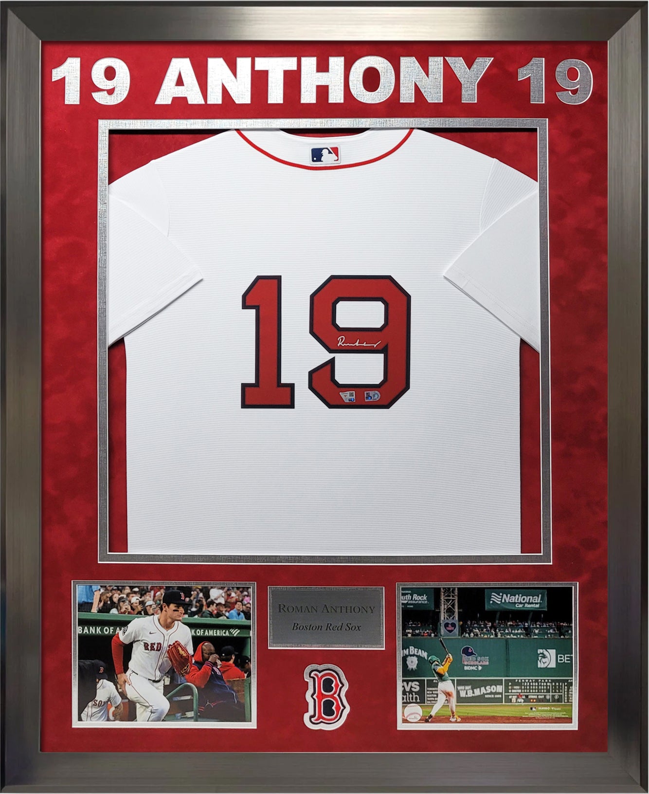 Roman Anthony Autographed Jersey Framed 37x45