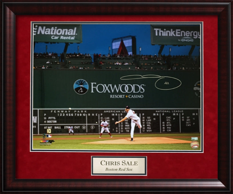 Chris Sale Autograph Pitch 23x27 New England Picture Authentication