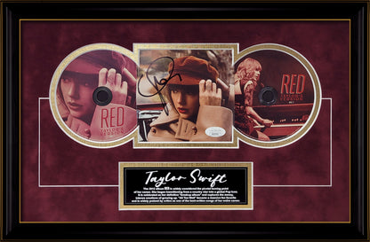 Taylor Swift Autograph CD Album Cover - Red Insert Collage - Framed 13x19 - JSA Authentication